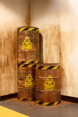Old barrel in warehouse