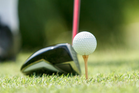Golf ball on a tee 
