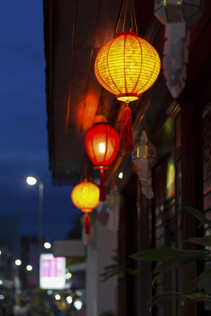 Chinese lanterns in downtownのeditorial素材