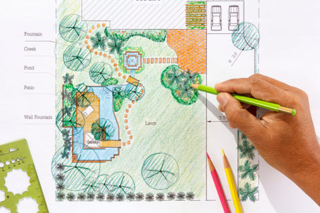 Landscape Architect design water garden plans for backyard