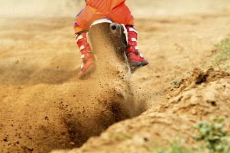 Debris from a motocross raceの写真素材