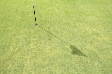 Turf core aeration on green golf.の写真素材