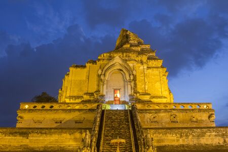 Wat Chedi Luang temple  Chiangmai  Thailandの写真素材