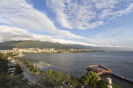 Erhai lake in the morning ,Dali city ,Yunnan Chinaの写真素材