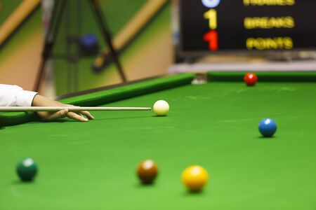 white ball snookerの写真素材