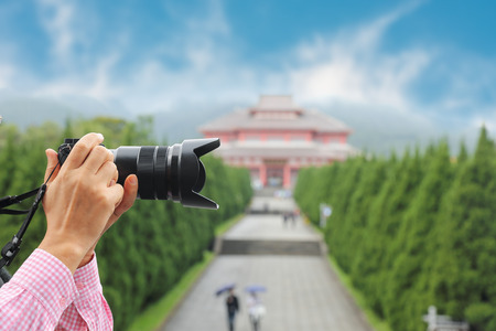 Tourist at Chongsheng Temple in Dali old town,Yunnan ,Chinaの写真素材