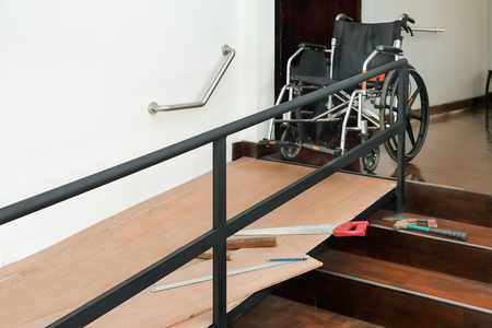 House Improvement , Installation wheelchair ramp for the aging and elderly inside homeの写真素材