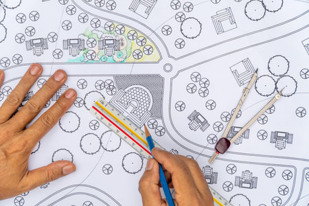 Landscape Designs Blueprints For Housing Development.
