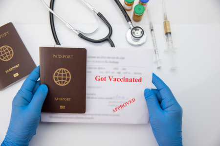 Get vaccinated  before travelの写真素材