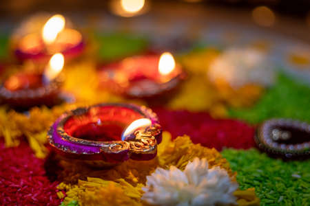 Diwali is a festival of lights celebrations by Hindus , Jains, Sikhs and some Buddhistsの写真素材