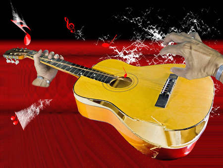 Classical acoustic guitar, の写真素材