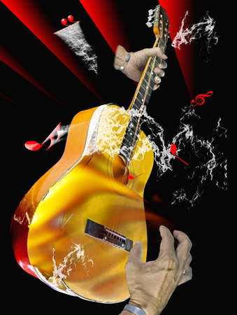 Classical acoustic guitar, rouse hot ,の写真素材