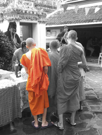  monk sees doing sweets, wat po in Bangkokの写真素材