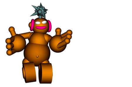  3d robot with space for text の写真素材