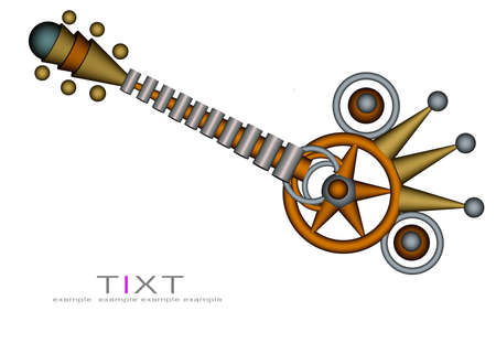 3d Abstract Guitar design on white background の写真素材