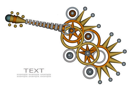 3d Abstract Guitar design on white background の写真素材