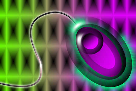 High technology mouse over colorful background の写真素材