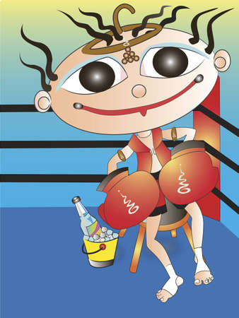 Thai boxing is cartoonの写真素材