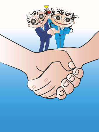 Congratulations shake hands business people の写真素材