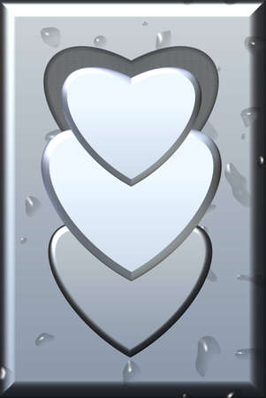  Metal heart space for text の写真素材