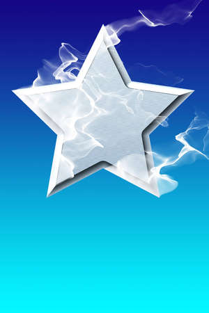  star on a  blue backgroundの写真素材
