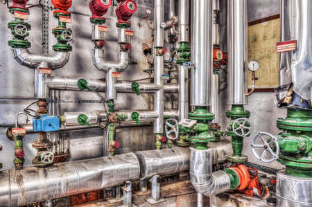 Abandoned industrial boiler roomの写真素材