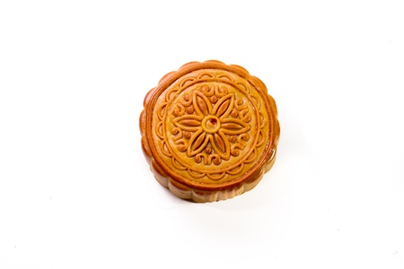 chinese moon cake isolate upviewの写真素材