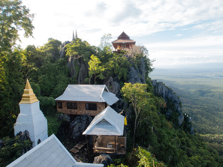 Wat Prajomklao Rachanusorn Thai Temple on high mountain at Lampang, Thailandの写真素材