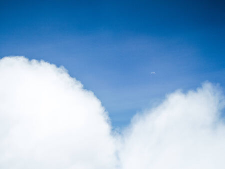 soft blue sky with cloud top viewの写真素材