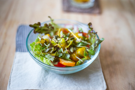 clean healthy fruit salad homemade recipesの写真素材