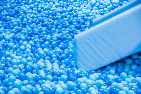 blue balls for kids playground kids play parkの写真素材