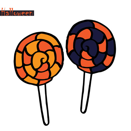 Halloween lollipop vector.のイラスト素材