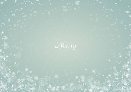 Snowflake border on blue winter background for decoration on winter event or Christmas holiday festival.のイラスト素材