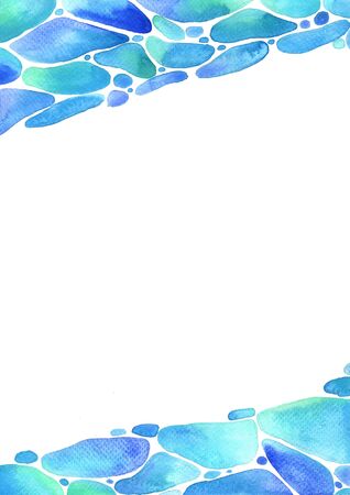 Surface of water watercolor hand painting background.の写真素材