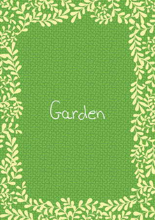 Young green color fern leaf frame vector for decoration on spring season and natural concept.のイラスト素材