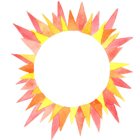 Abstract flame wreath background watercolor fo decoration on hot weather theme concept.