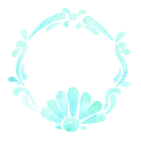 Red flower and brown leaves floral wreath watercolor hand painting for decoration on Autumn, wedding and Thanksgiving fesival.のイラスト素材