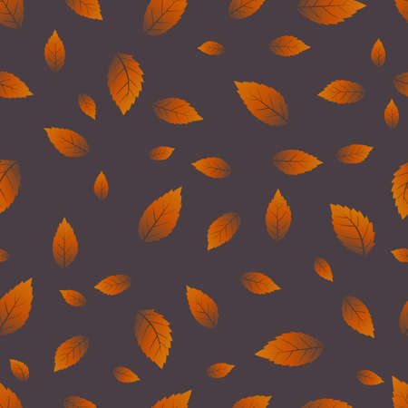 Beech leaf seamless pattern vector for decoration on Autumn season and Thanksgiving festival.のイラスト素材