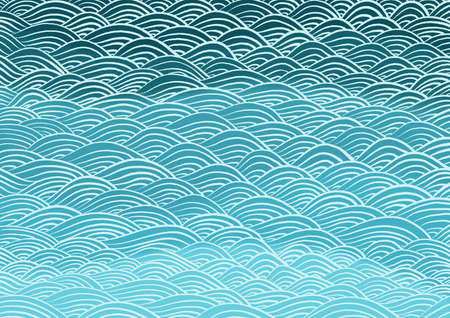 Ocean wave oriental art illustration background for decoration on summer holiday and Japanese art concept.の写真素材