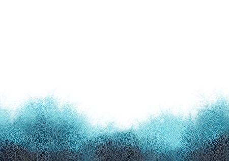 Abstract marine blue watercolor background with oriental ocean wave texture for decoration on sea...
