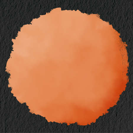 Drop of orange color on black paper background for decoration on juice, halloween festival and Autumn season.の写真素材