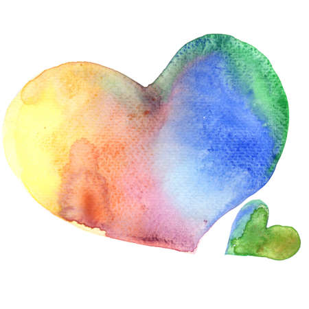 Rainbow color heart waterolor banner for decoration on Valentine's day, wedding and LGBTQ.の写真素材