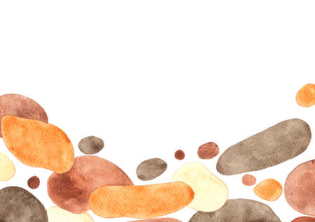 Abstract brown color watercolor background for decoration on coffee, rustic and historical concept.の写真素材