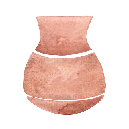 ancient pot or amphora sign watercolor illustration for decoration on historical and pottery.の写真素材