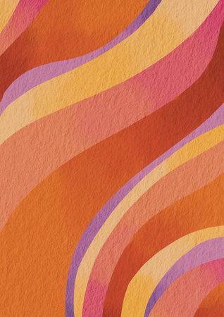 Abstract orange, yellow and purple line background illustration for decoration on summer holiday...