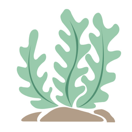 Seaweed, coral and sea grass flat design vector for decoration on Aquatic palnt.のイラスト素材