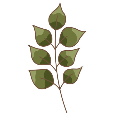 bunch of green leaves illustration vector for decoration on nature and Autumn seasonal concept.のイラスト素材