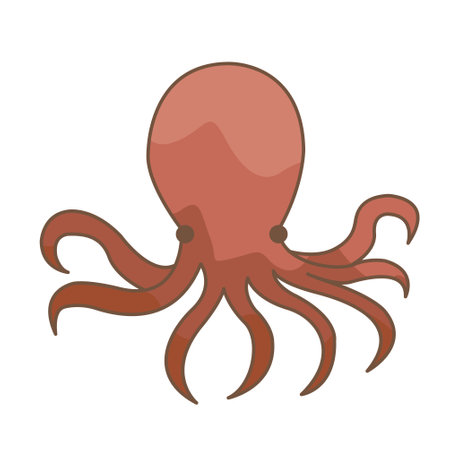 octopus flat design illustration for decoration on marine, seafood and nautical concept.のイラスト素材