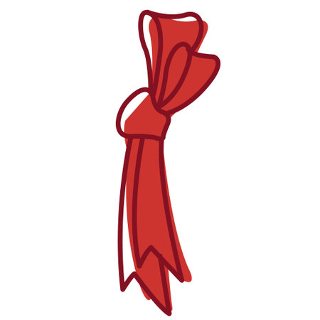 Abstract red bow doodle flat design for decoration for gift and celebration concept.のイラスト素材