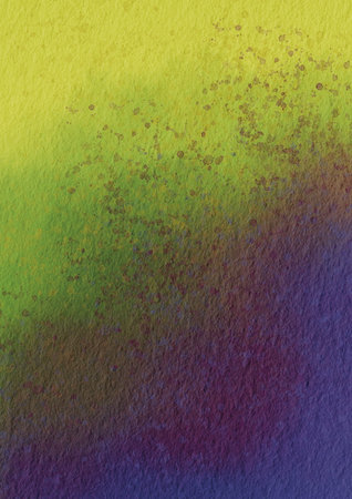 Green and splash purple watercolor background for decoration on fantasy nature and pollution.